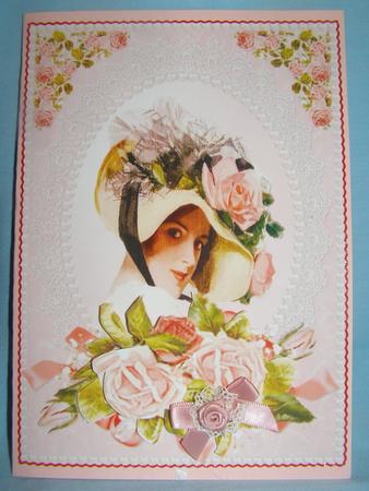 Beautiful Vintage Lady with Vintage Roses by Susan Smith
