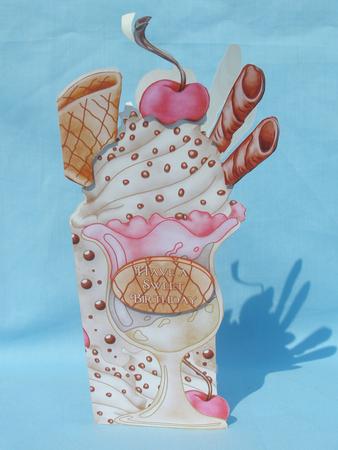 Ice Cream Shaped Birthday Greeting Card by Susan Smith