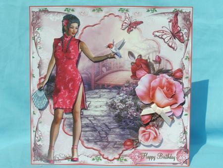 Oriental Humming Bird Beauty Card Front Mini Kit by Susan Smith
