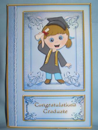 Blue Female Graduation Card Front by Susan Smith