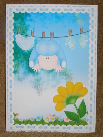 Washing Line Baby Boy Decoupage by Susan Smith