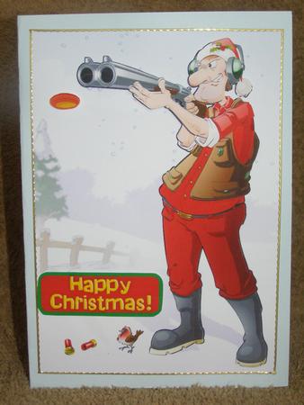 Christmas Clay Pigeon Shooting Dude by Susan Smith