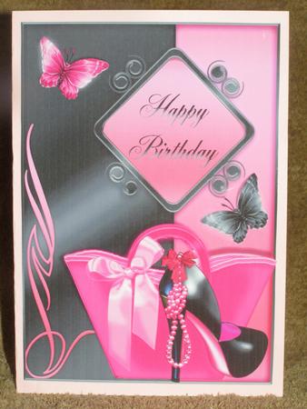 Hot Pink and Black Shoes Card Topper by Susan Smith