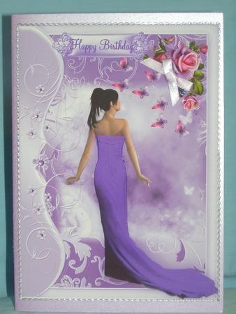 Beautiful Purple Beauty Card Topper by Susan Smith