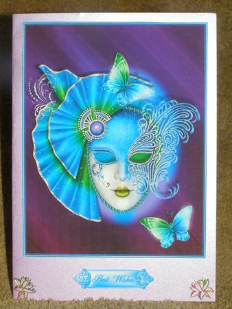 Wonderfull Shimmering Emerald Masquerade Card Topper by Susan Smith