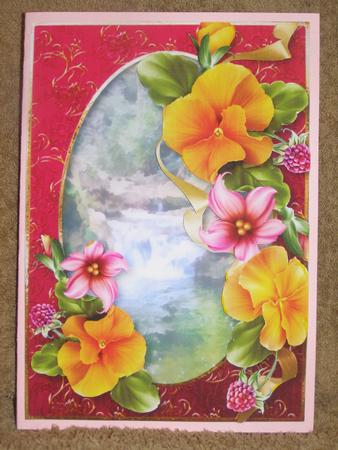 Peach Summer Pansies at the Waterfall by Susan Smith