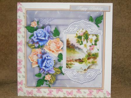 Purple and Pink Roses Scenic Card by Susan Smith