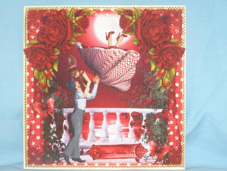 1950's Swing Dance Couple Card Front with Decoupage by Susan Smith