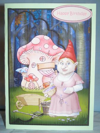 Gnome Sweet Gnome Envelope Card and Decoupage by Susan Smith