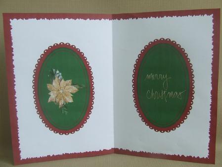 Christmas Insert with Gold Poinsettia by Susan Smith