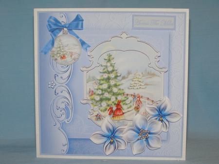 Vintage Winter Scene Card with Topper by Susan Smith