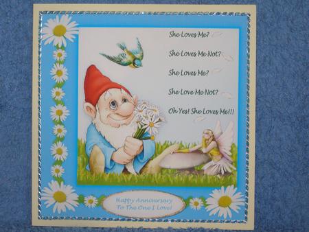Gnome & Fairy Engagement or Anniversary Card Topper by Susan Smith