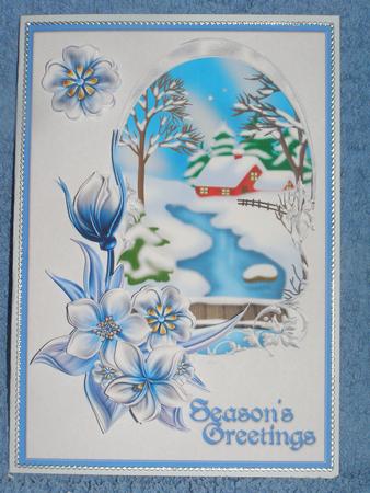 Wynter Florals with Snowy Scene by Susan Smith