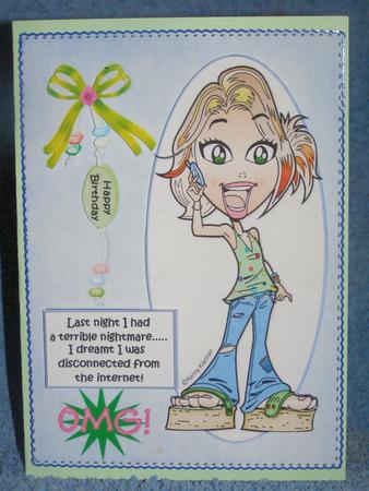 Teen Diva Had a Nightmare Quick Card by Susan Smith