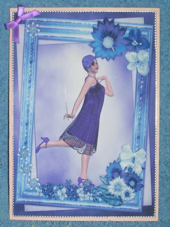 Picture Perfect 1920's Flapper Card Front and Decoupage by Susan Smith