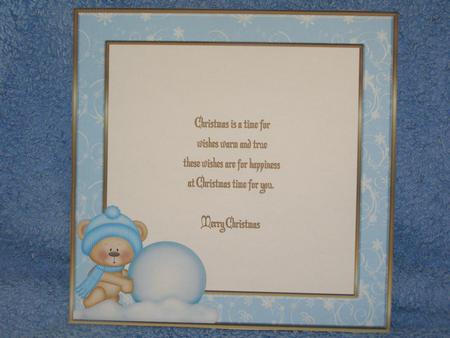 Christmas Bear in the Snow 8 x 8ins Insert 1 by Susan Smith
