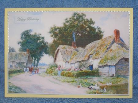 Thatch Cottage Card with Easy Cut Decoupage by Susan Smith