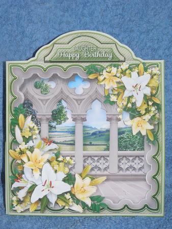 Triangular Base Kit White and Yellow Lilies by Susan Smith