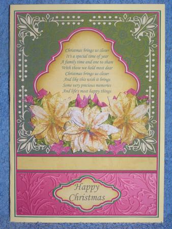 Christmas Poinsettia in Gold & Plum Card Topper & Decoupage by Susan Smith