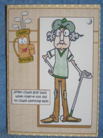 Gus Chases Golf Balls Quick Card by Susan Smith