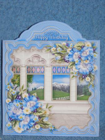 Triangular Base Kit Blue Flowers and Daisies by Susan Smith
