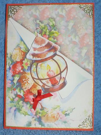 Christmas Lamp & Flowers Quick Card by Susan Smith