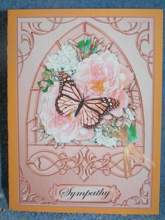 Butterfly & Roses Fancy Arch Shaped Pyramid Sheet by Susan Smith