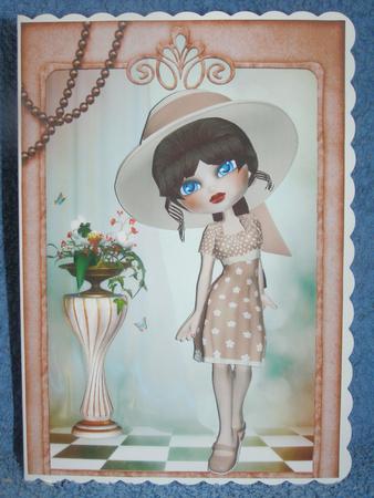Thoroughly Modern Millie Card Front & Decoupage by Susan Smith