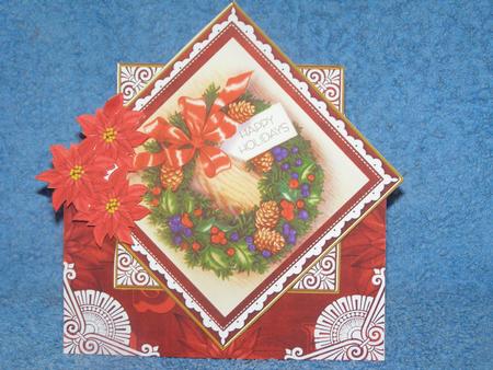 Christmas Holiday Wreath Red Diamond Mini Card Kit by Susan Smith