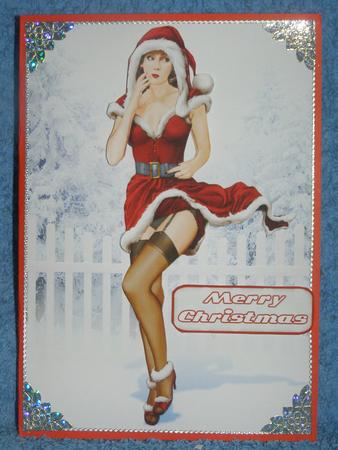 1950's Pin Up Girl Eva Grace Winter Wonderland (red) by Susan Smith