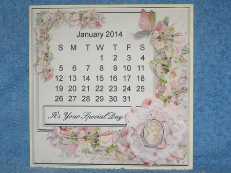 Floral Calendar Card - January by Susan Smith