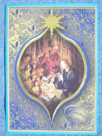 Adoration of the Shepherds Pyramid Card Front by Susan Smith