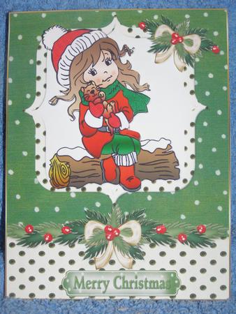 Girl with Kitten Christmas by Susan Smith