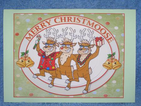 Merry Christmoose Oval Pyramid by Susan Smith