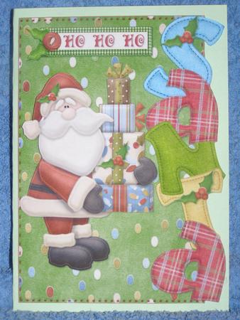 Ho Ho Ho Santa Over the Edge Topper by Susan Smith