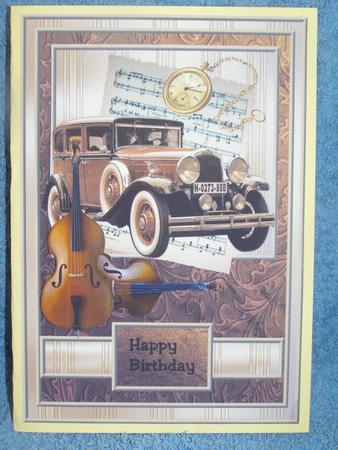 Male Card Vintage Car & Music by Susan Smith