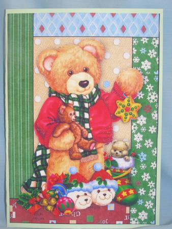 Teddy Bear with Lots of Toys, in Tapestry Frame by Susan Smith