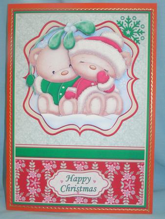 Christmas Mistletoe Kiss A5 Card Topper & Decoupage by Susan Smith