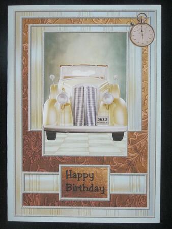 Male Card Vintage Classic Car by Susan Smith