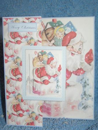 A Wave from Santa, No Hole Fold Back Card by Susan Smith