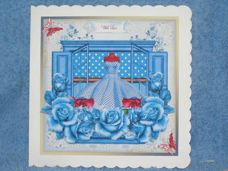 The Blue Rose and Polka Dot Window Box by Susan Smith
