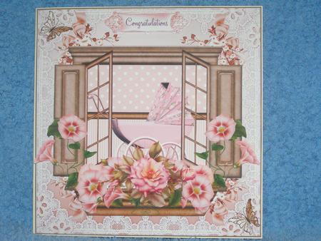 Baby Girl Window Box Card Front Mini Kit by Susan Smith