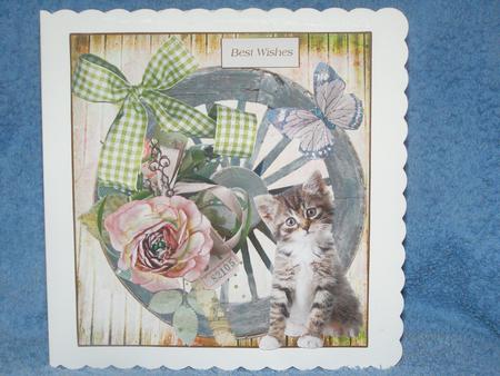 Hello My Name is Rose Kitten Topper & Decouapge by Susan Smith