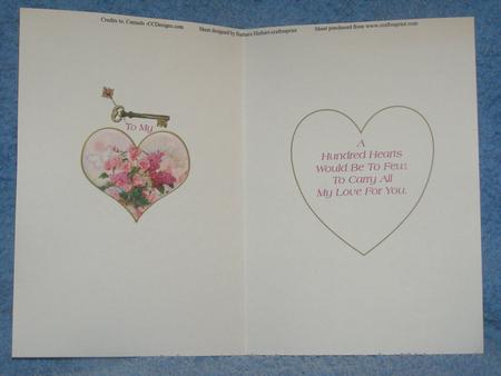 Key to My Heart White Insert & Verse by Susan Smith