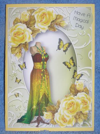 Beautiful Autumnal Dress & Yellow Roses by Susan Smith