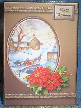 Snow Scene & Poinsettias Quick Card by Susan Smith