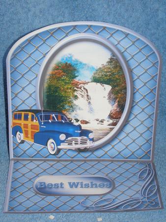 Vintage Car Arched Easel Card Mini Kit by Susan Smith