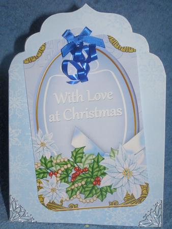 Blue Snowflake Elegant Top Card Base by Susan Smith