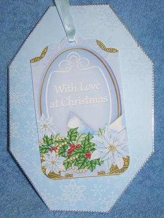 Blue Snowflake Octagon Card Base by Susan Smith