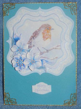 Christmas Robin Bracket Topper Decoupage & Insert by Susan Smith